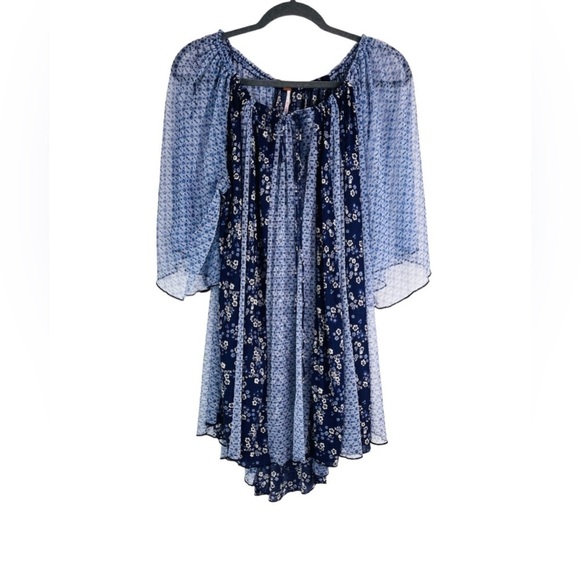 Free People Tops - Free People Because I Love You Floral High-Low Top Sheer Size Small